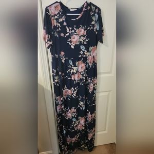 Pink Blush Navy Maternity Dress